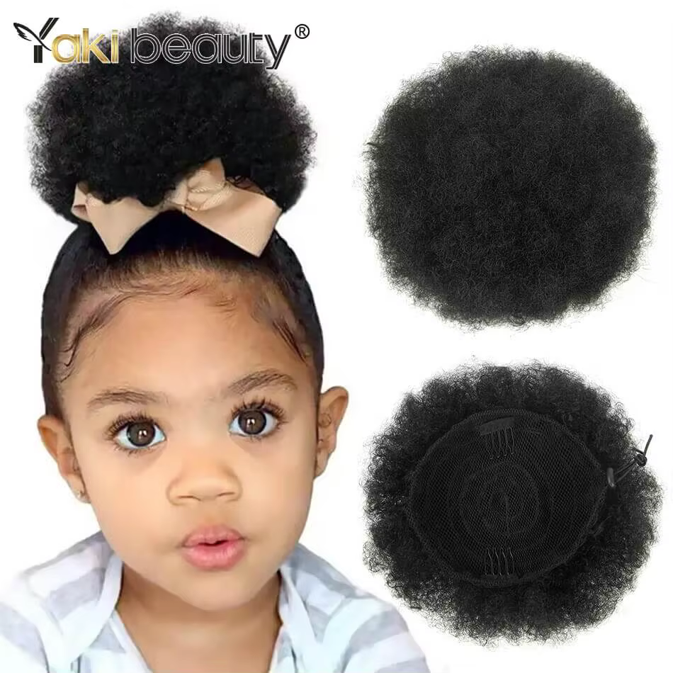 Postiche chignon afro synthétique bouffante courte pour femmes blondes, postiche chignon bouclé, que