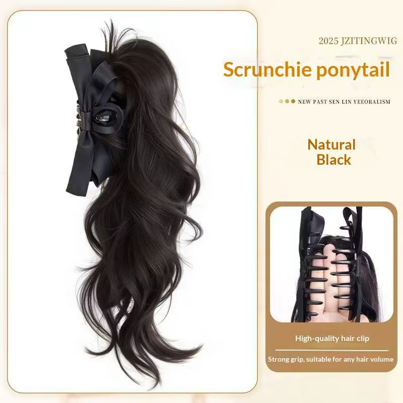 Extension de queue de cheval longue et bouclée de 14 pouces, en cheveux synthétiques doux et volumin