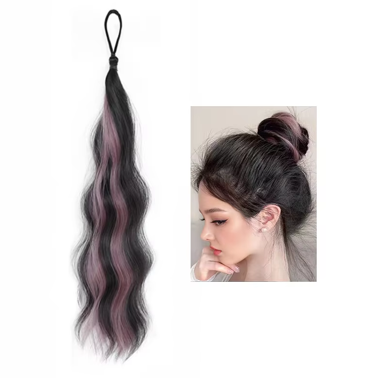 Cheveux synthétiques Chignon Chignon postiches auto-enroulement boule cheveux Bun femme bricolage Ch