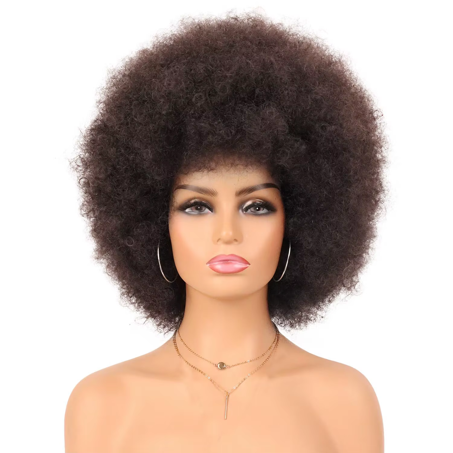 Perruque synthétique Afro bouclée et crépue pour femmes, perruques bouffantes noires et douces des a