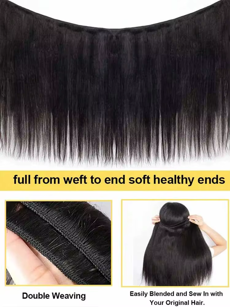 Lots de 1/3/4 mèches de cheveux brésiliens lisses 12A, cheveux humains vierges non traités, couleur