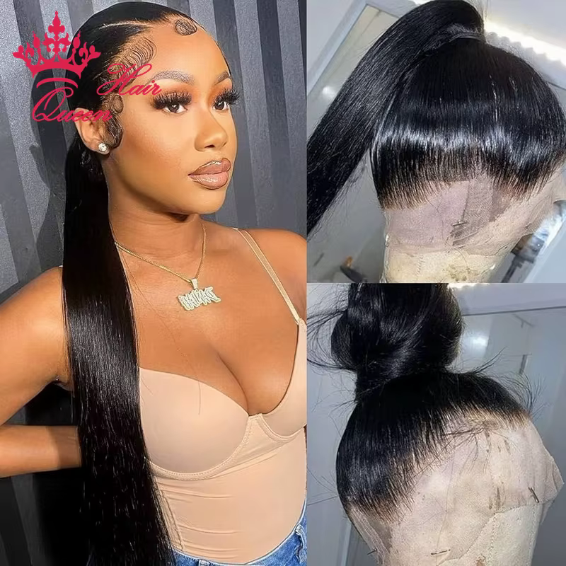 HD 360 Frontal Lace Wig Raw Human Hair Invisible Melt Skin HD Lace Wig Straight High Ponytail Availa