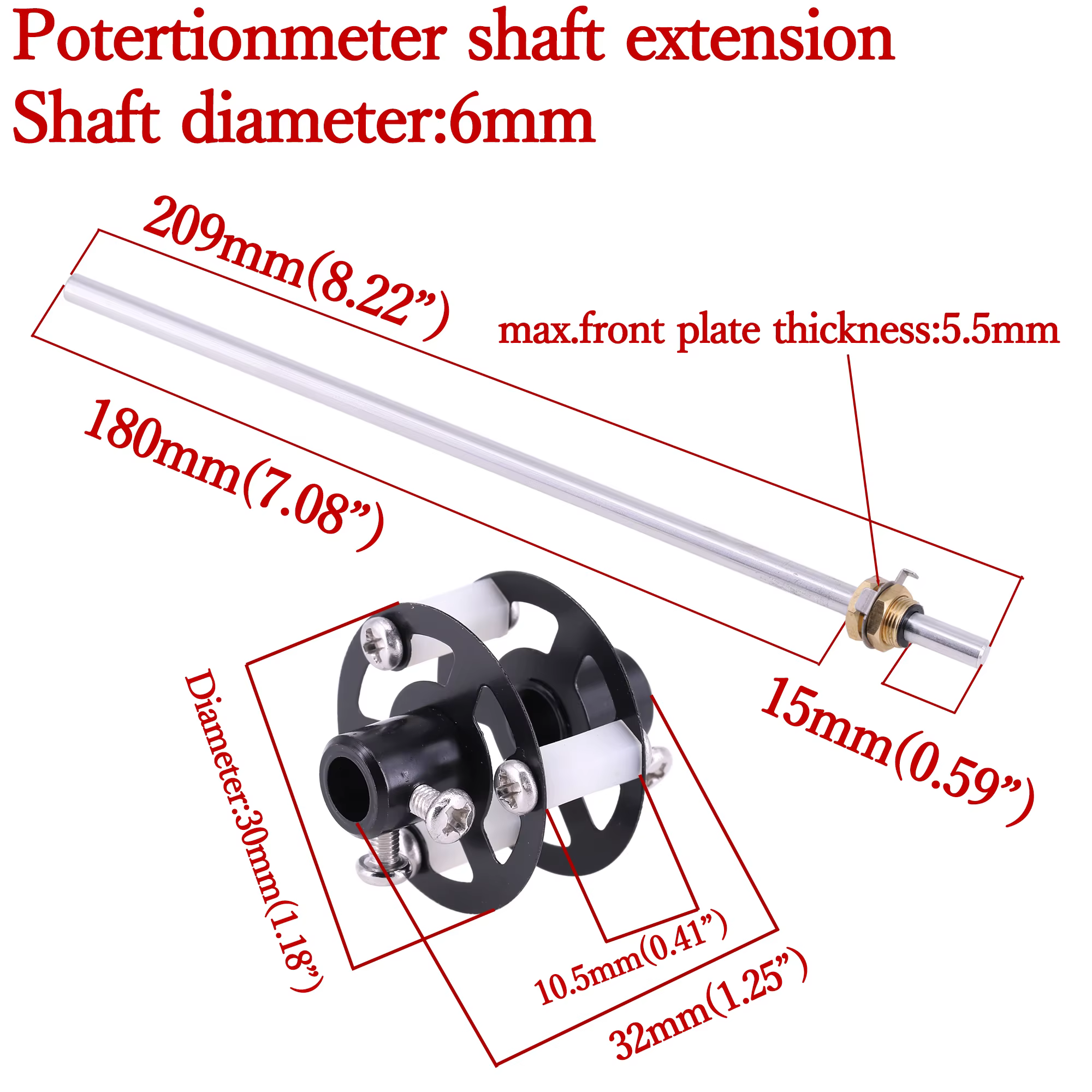Extension d'Arbre d'Atténuateur en Aluminium pour ALPS, Potentiomètre de 6mm, Amplificateur Audio Vi