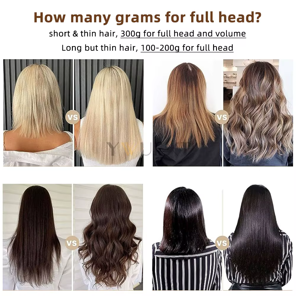 Faisceaux de cheveux de trame de peau en PU injectés, ruban long invisible, vrais cheveux naturels, 