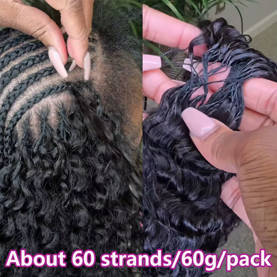 Extensions de cheveux humains au Crochet en plumes, boucles Pixie sans nœuds, légères, pré-separées