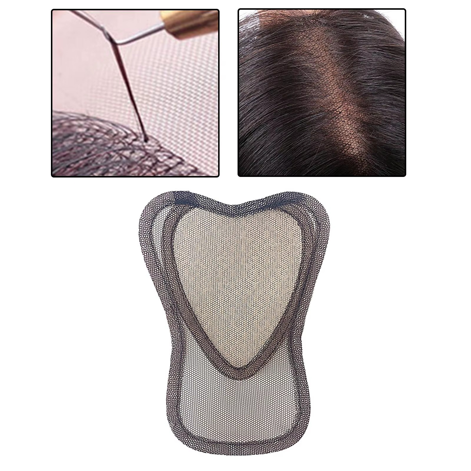 Bonnet de perruque élastique respirant pour cosplay, en forme de cœur, en maille extensible pour che
