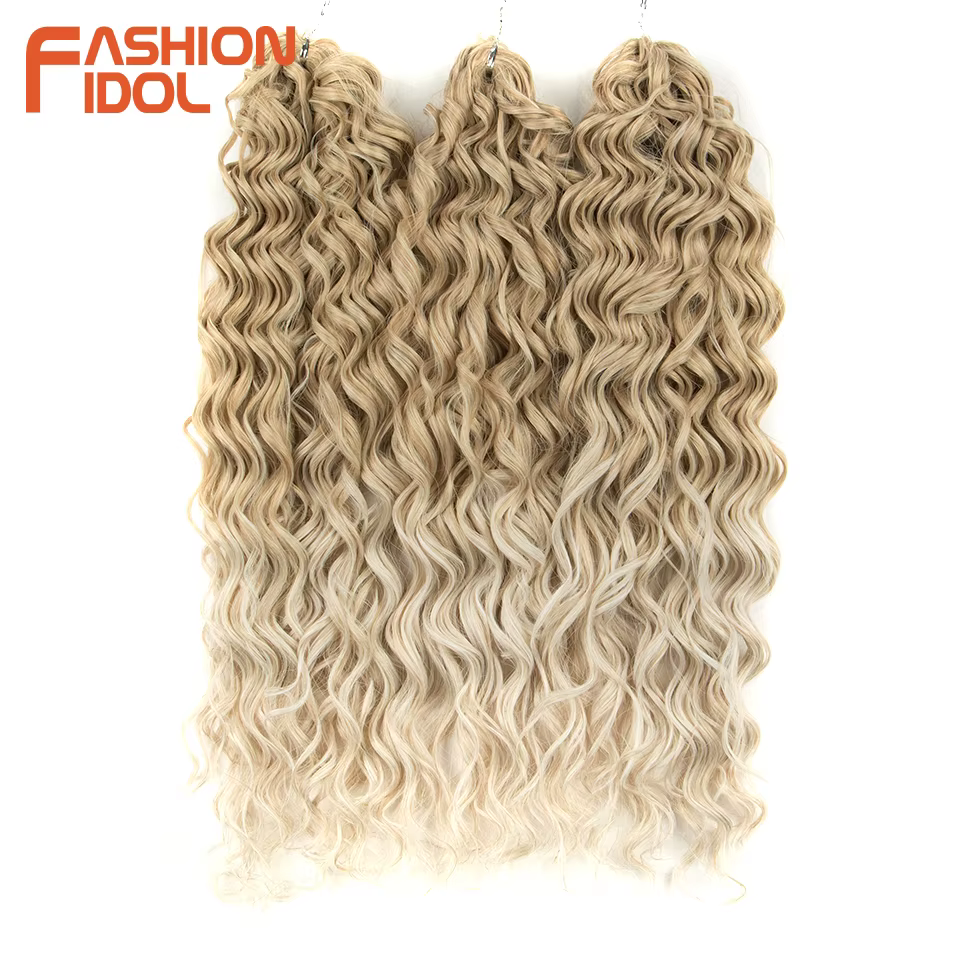 FASHION IDOL Curl cheveux vague profonde torsion Extensions de cheveux pour les femmes 20 pouces Omb
