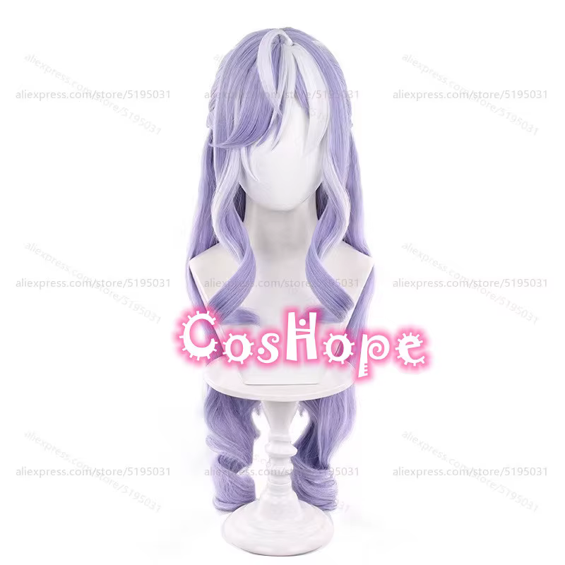 ZZZ Vivian Cosplay perruque 80 cm longue bouclée violet blanc perruque Cosplay Anime Cosplay perruqu