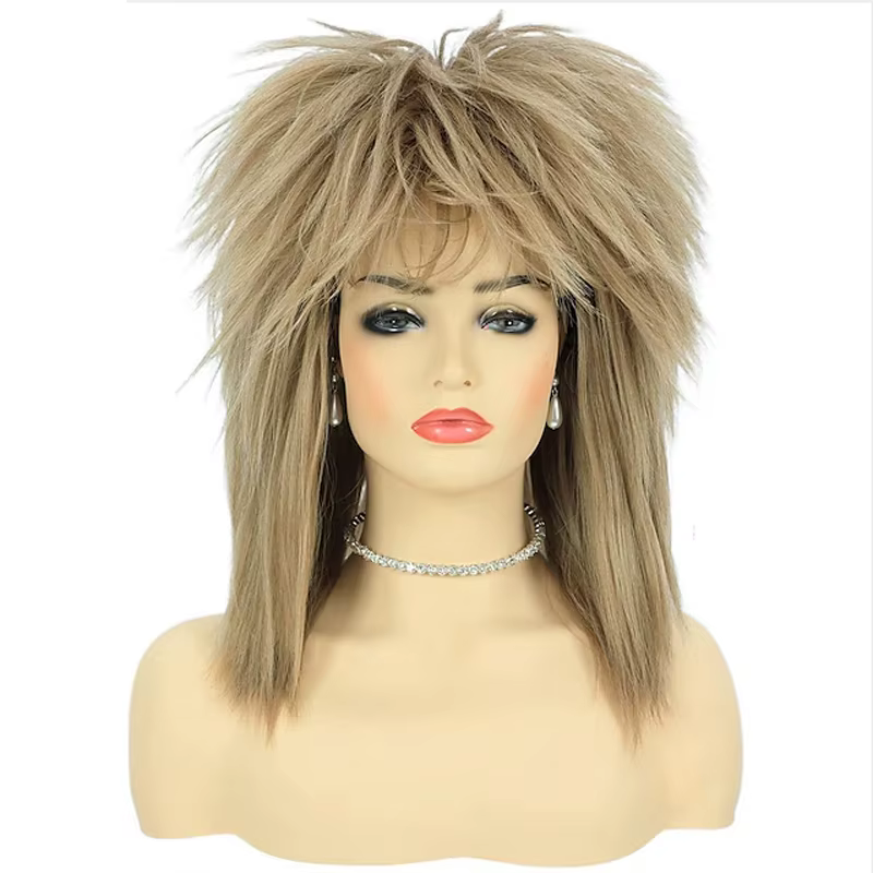 HAIRChain-Perruque blonde à gros cheveux pour femme, Tina Diva Costume, Rock Rockstar Cosplay, Rock