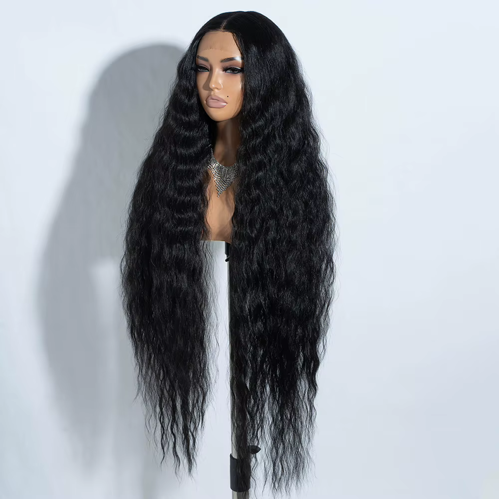 Perruques de Cosplay synthétiques en dentelle pour femmes noires cheveux longs bouclés 42 pouces Cos