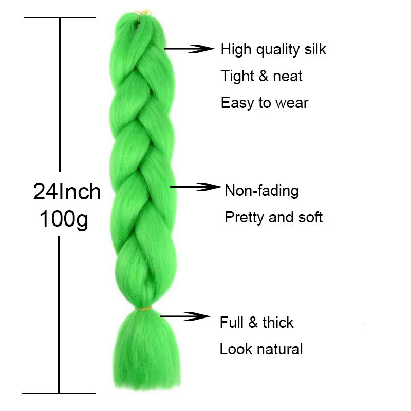 Tressage synthétique ombré 24 pouces, 1 paquet, boîte pré-étirée, Extensions de Crochet colorées Jum