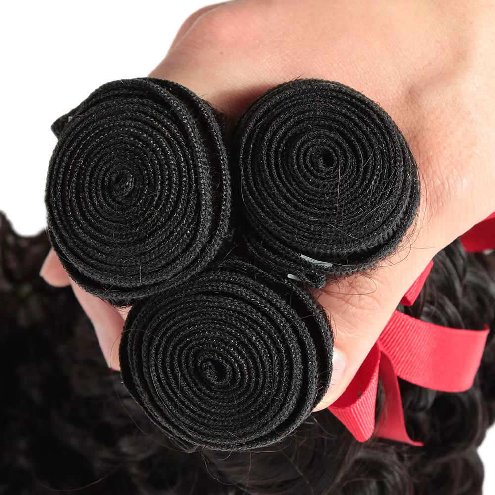Mèches brésiliennes Remy naturelles élégantes, Deep Wave, 28 pouces, Extensions de cheveux bouclés,