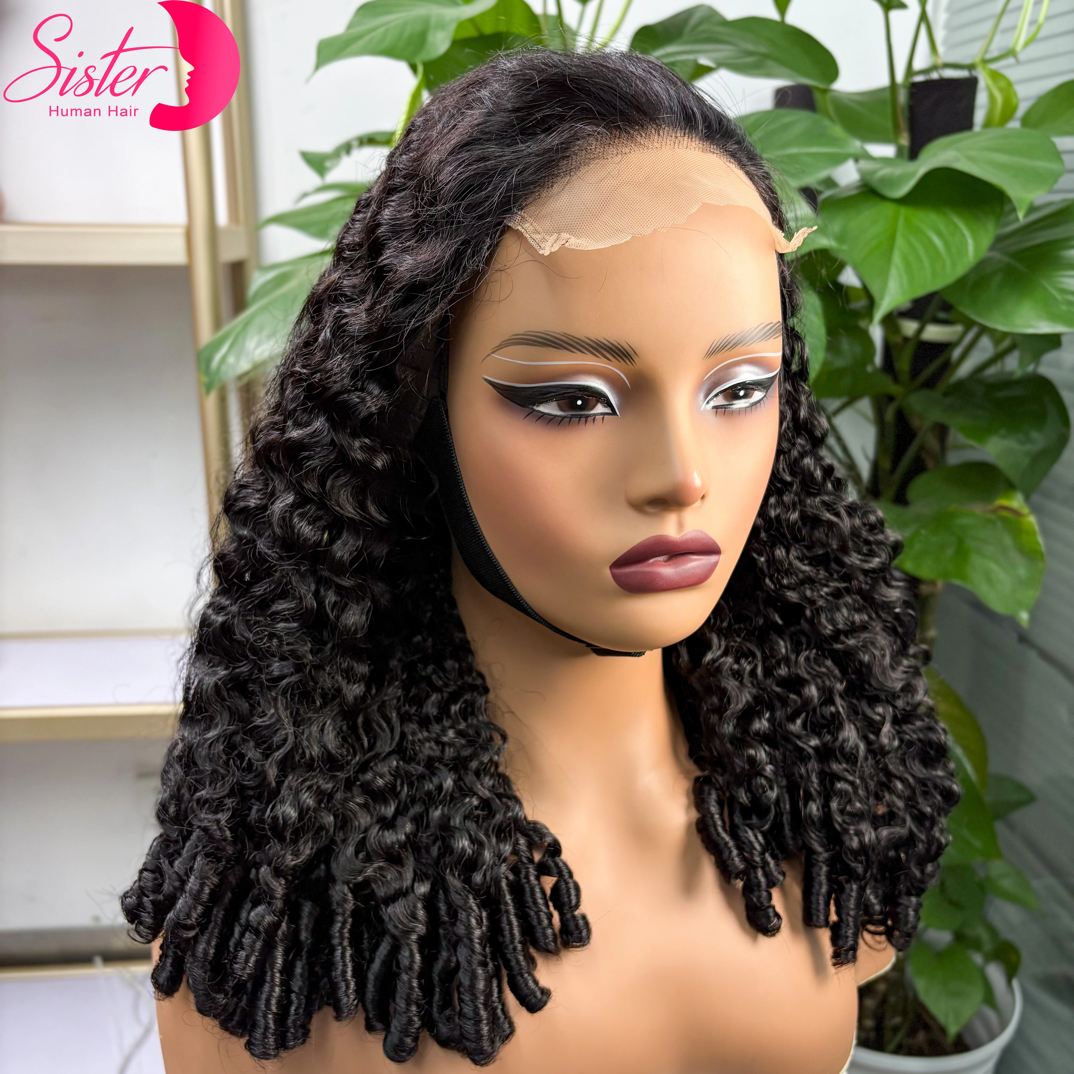 350% densité birmane spirale bouclés perruques de cheveux humains 5x5 sans colle dentelle fermeture 