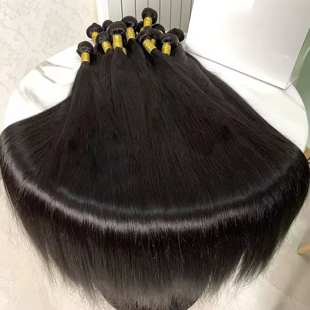Extensions de cheveux humains brésiliens lisses vierges de 32 pouces, 1, 3 ou 4 lots, double trame,