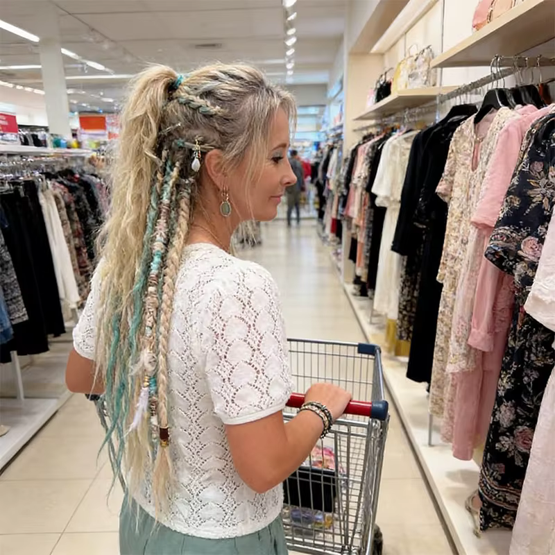 Nouvelle queue de cheval élastique tressée style bohème avec élastique, extensions de queue de cheva