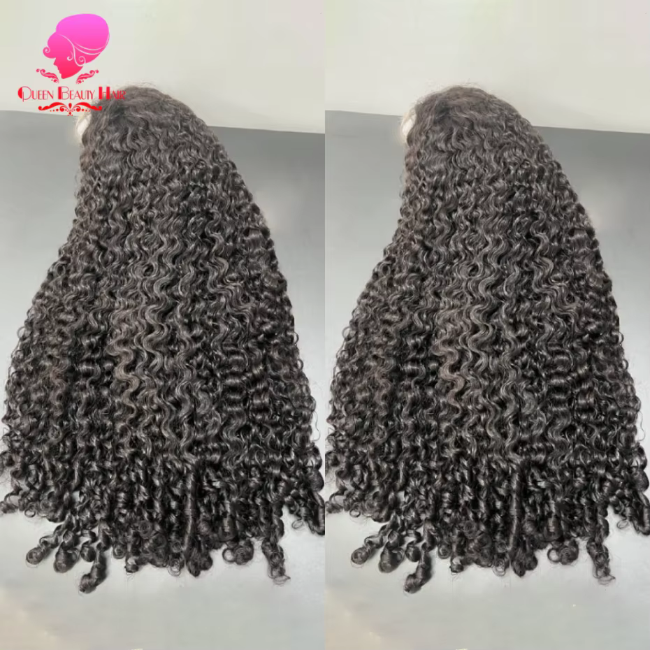 Perruque de cheveux bouclés birmans bruts pleine 13x4 13x6 perruque frontale en dentelle cheveux hum