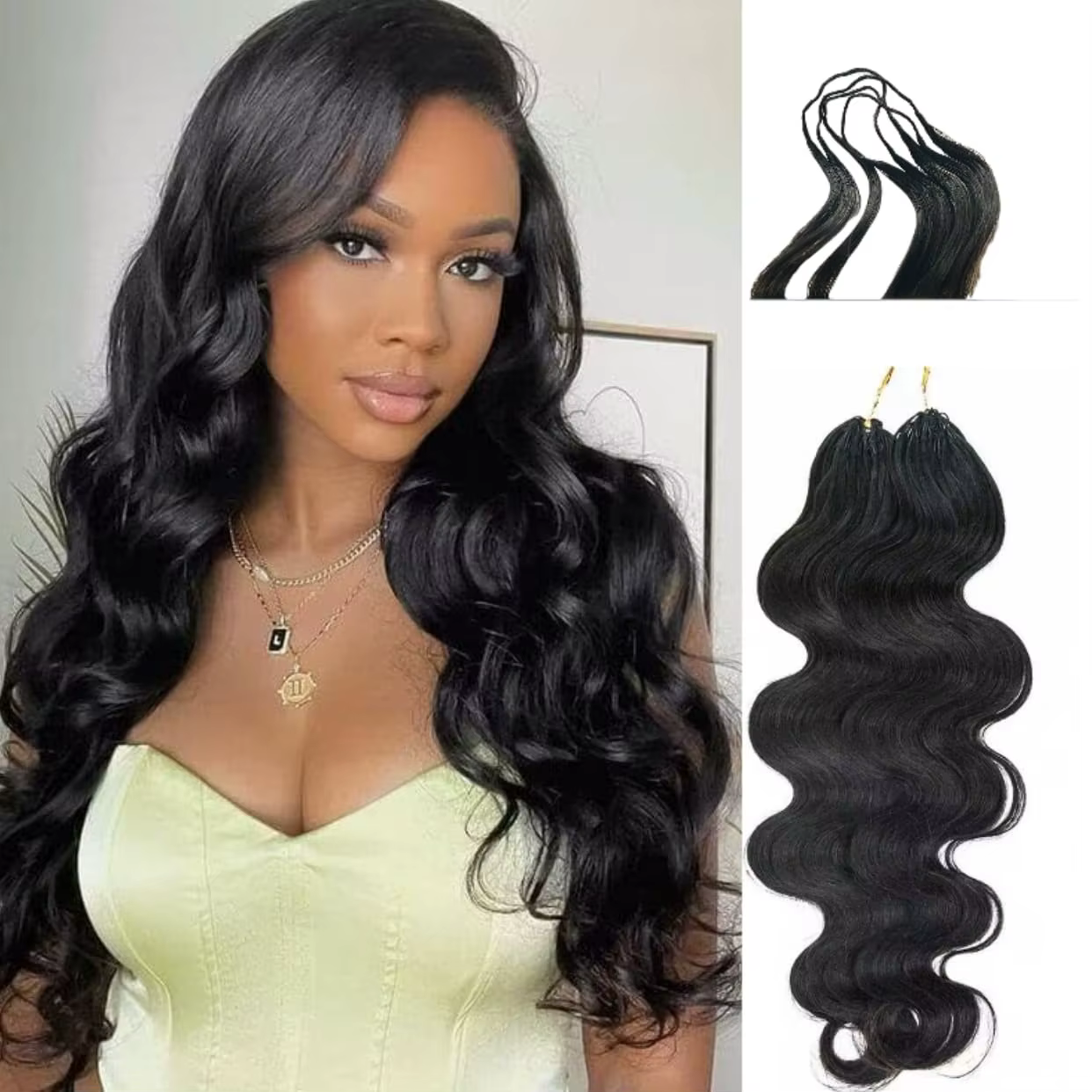12A sans noeud pré-séparé vague de corps plume Crochet cheveux humains 100% Extensions de cheveux ré