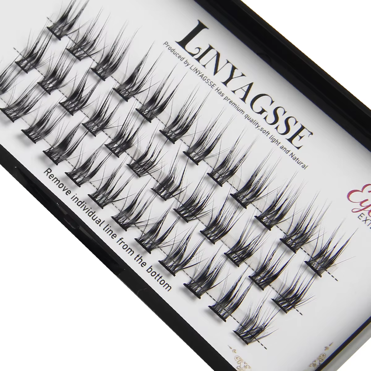 LINYAGSSE LN2350 L Curl Super Cluster Extension de cils cils de vison naturel cils individuels outil