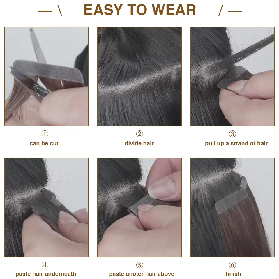 S-noilite 20 pièces bande dans les Extensions de cheveux cheveux humains 2.5g méga cheveux raides ch