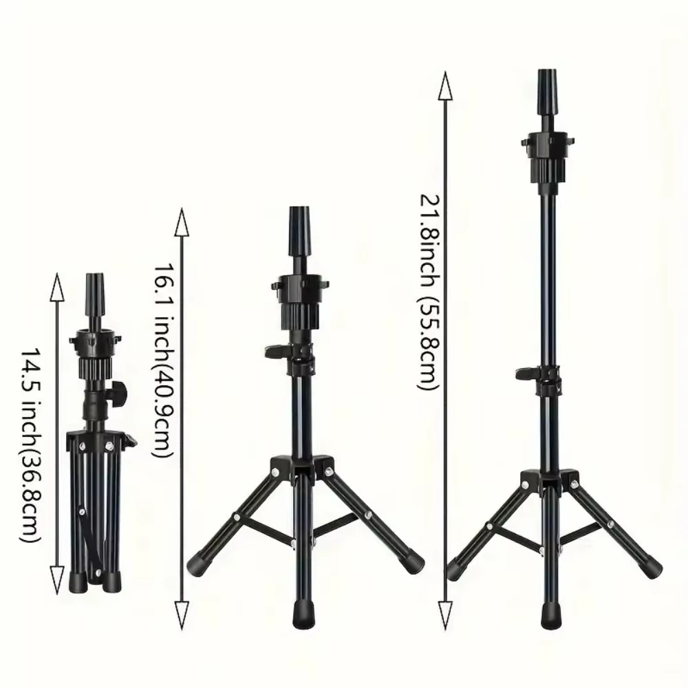 Support de perruque et ensemble combiné de 22 pouces, support de tête de perruque en toile avec tête