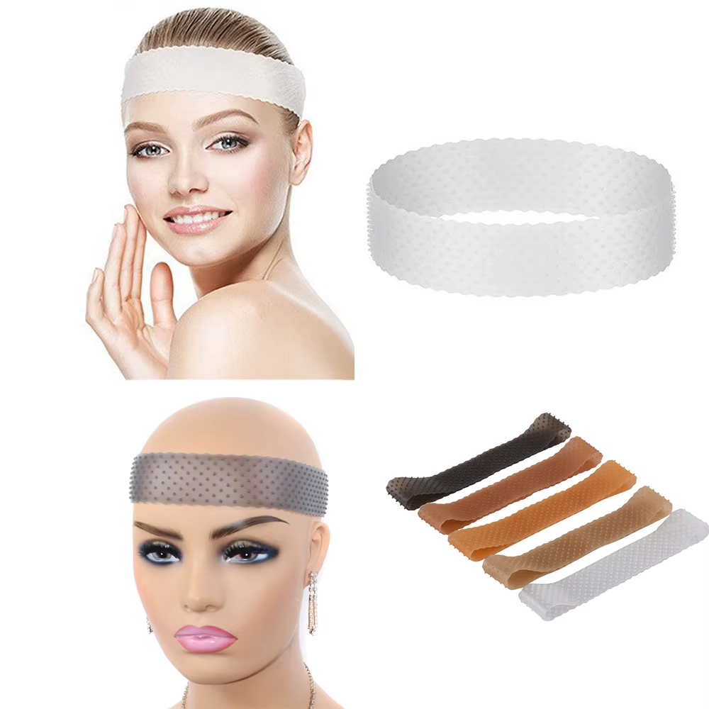 1 bandeau de perruque antidérapant sans couture avec bonnet de perruque en Silicone extensible pour