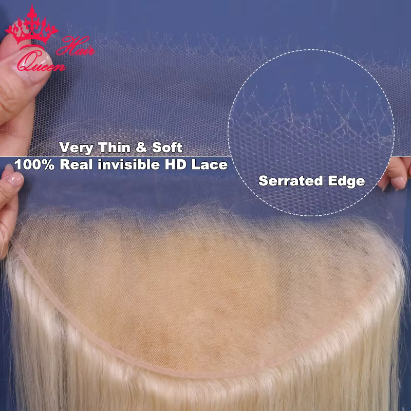 Queen Hair #613 Blonde Real HD Lace Frontal 13x6 13x4 Closure 6x6 5x5 HD Skinlike Melt Skins Lace St