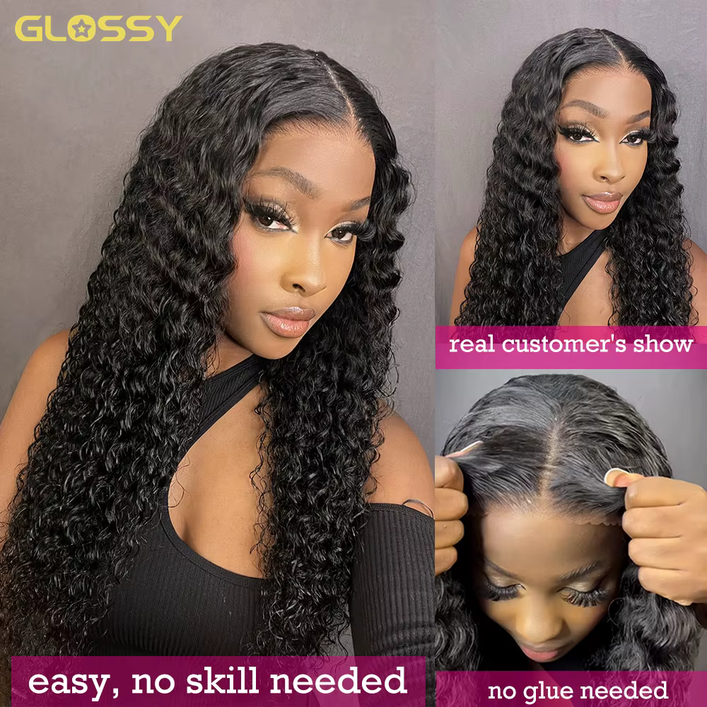 Wear And Go – perruque Lace Front Wig naturelle bouclée sans colle, cheveux humains, prêtes à pré-ép