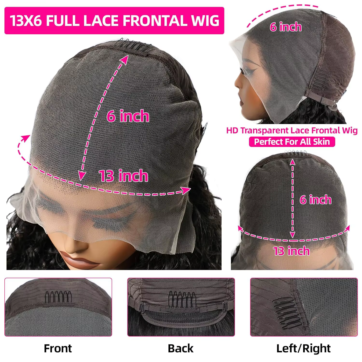 Lemoda 13x6 pleine dentelle frontale perruque 200% densité droite dentelle avant perruques cheveux h