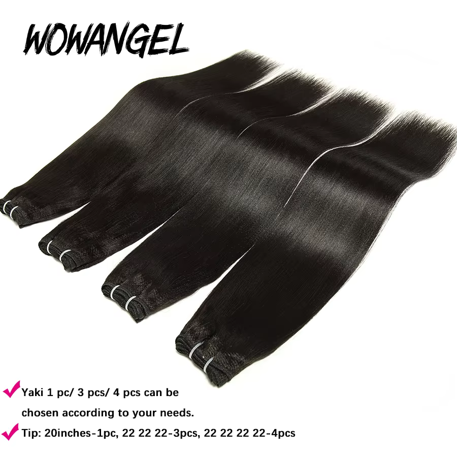 Yaki cheveux humains droits paquets couleur naturelle coudre en tisse 28 30 32 pouces léger Yaki paq