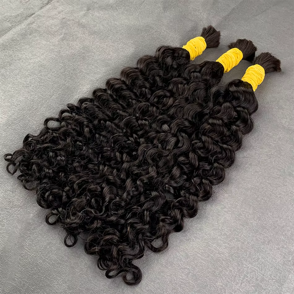 Extensions de cheveux 100% naturels pour tressage, tissage de cheveux naturels, bouclés profonds et