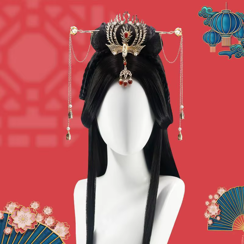 Perruque pour femme style dynastie Han chinoise 2026, perruque de dame au tempérament classique et d