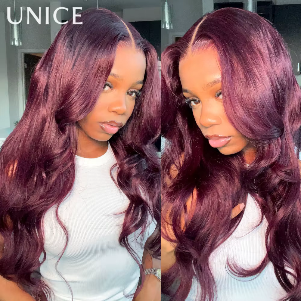 UNice cheveux noir cerise vague de corps paquets de cheveux humains 1/3/4 pièces traiter poids de ch