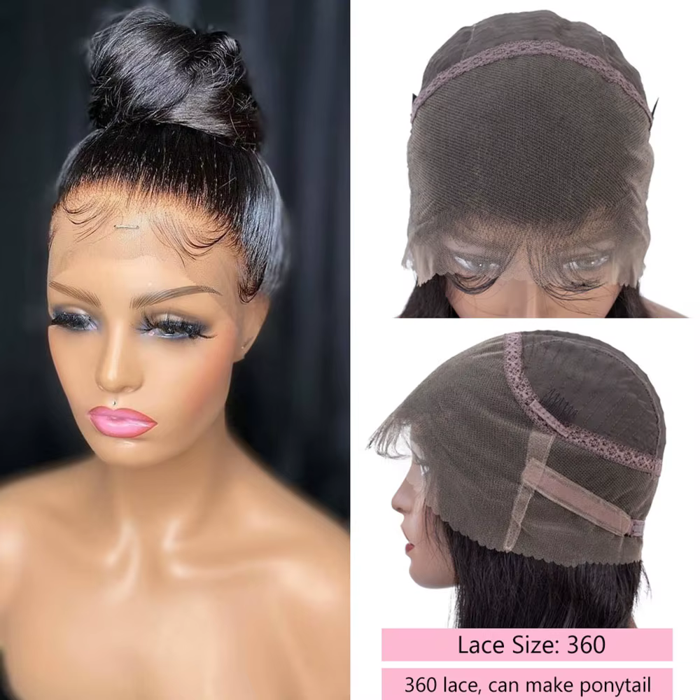 360 HD dentelle frontale perruque cheveux humains droite dentelle avant perruque brésilienne cheveux