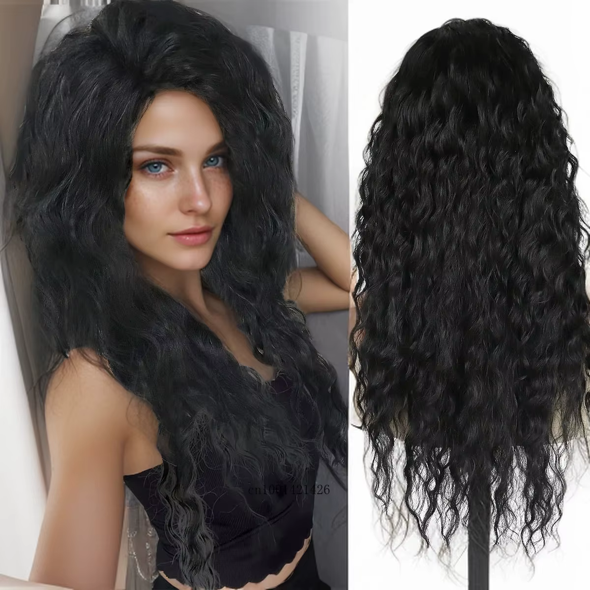 Nouvelle perruque blonde cendrée perruques synthétiques longues cheveux bouclés pour femmes vague mo