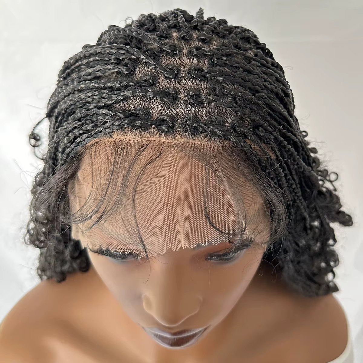 Perruque synthétique tressée sans nœuds de 32 pouces, style bohème, avec extrémités bouclées, double