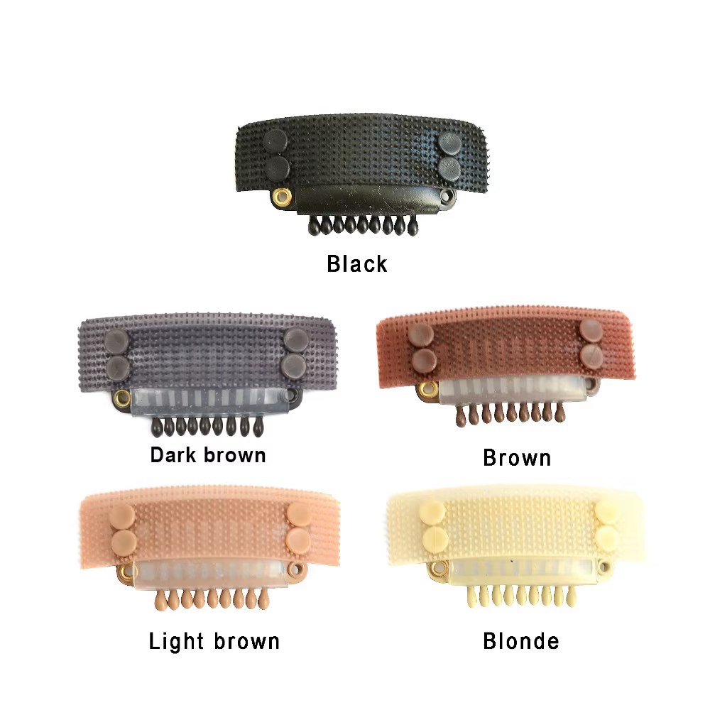 Clips de bande magique pour perruques, 6 pièces, Clips à 9 dents pour connexion de cheveux, Extensio
