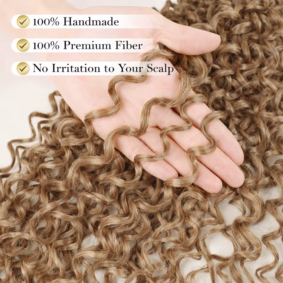 Miel Blonde réutilisable petites spirales bouclés Crochet cheveux sans noeuds pré-séparés crépus bou