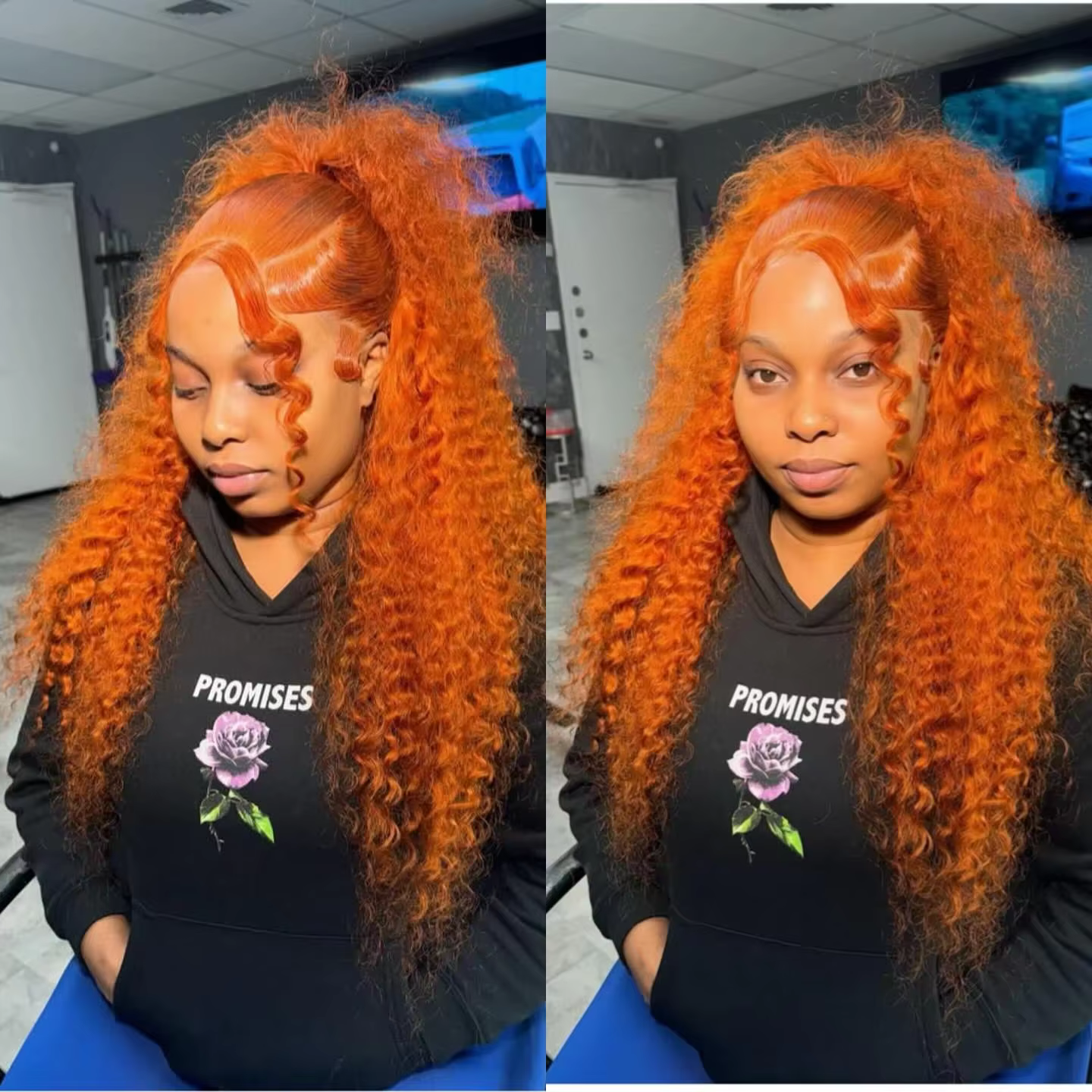 Perruques de cheveux humains Deep Wave 30 36 pouces, densité 250%, avec dentelle frontale 13x6, coul