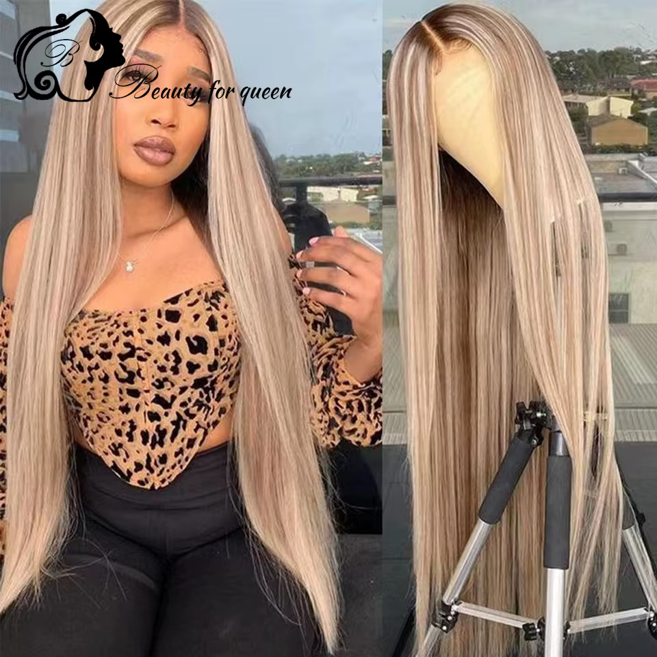 # Perruque Bob 6/60 en cheveux humains, Lace Front transparente 13x4, haute densité, cheveux raides,