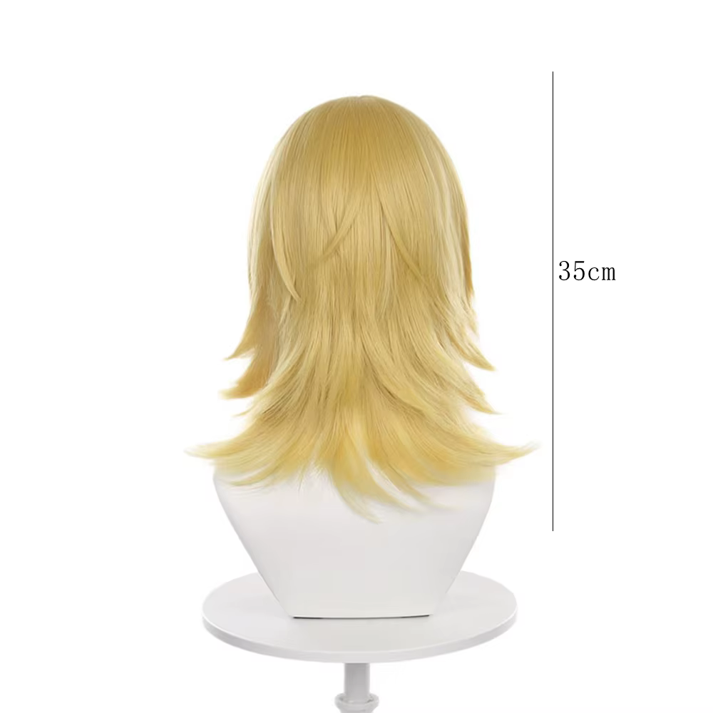 Perruque de Cosplay Anime Johnny Joestar, cheveux synthétiques blonds mi-longs et lisses, accessoire