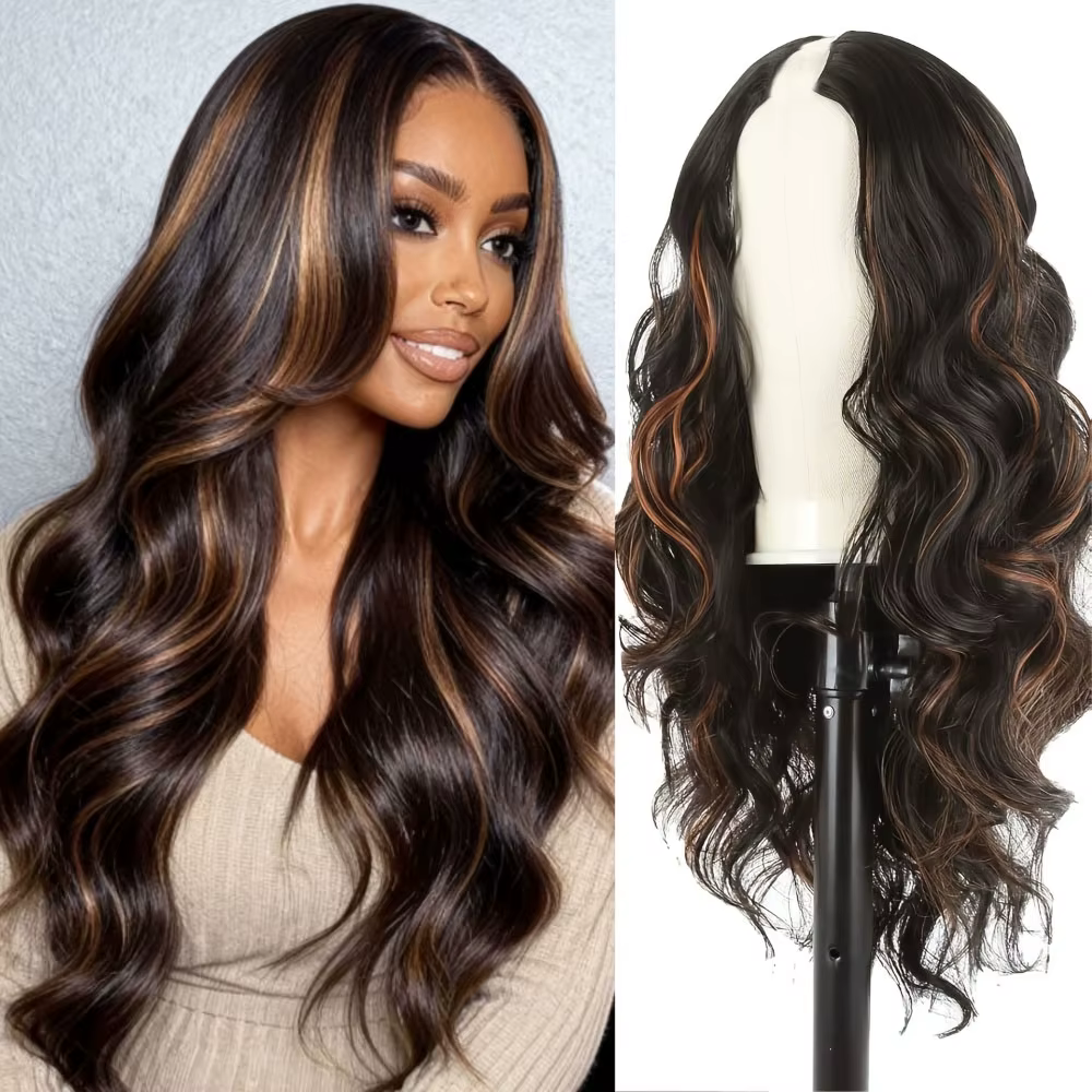 Perruque mi-tête en cheveux humains, densité 250, couleur P1B30, style Body Wave, avec clip en V amé