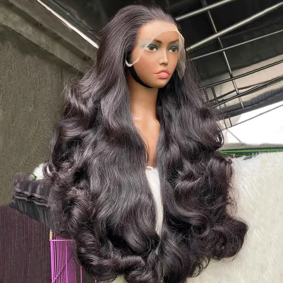 Perruque Lace Front Wig Body Wave Naturelle Sans Colle, Cheveux Humains, 13x6 HD, 13x4, 30-34 Pouces