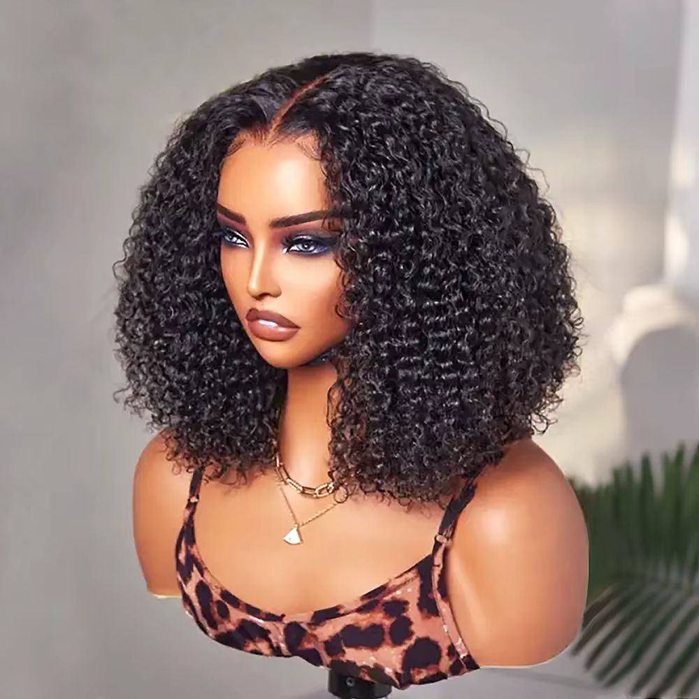 100% cheveux humains vague d'eau Bob perruques bouclés 6x4 HD sans colle perruque cheveux humains pr