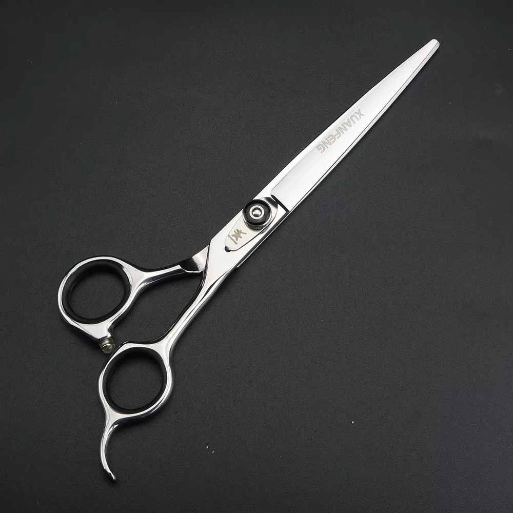 XUANFENG – ciseaux à cheveux de 7 pouces, ciseaux de coupe de barbier en acier 440C avec vis à tensi