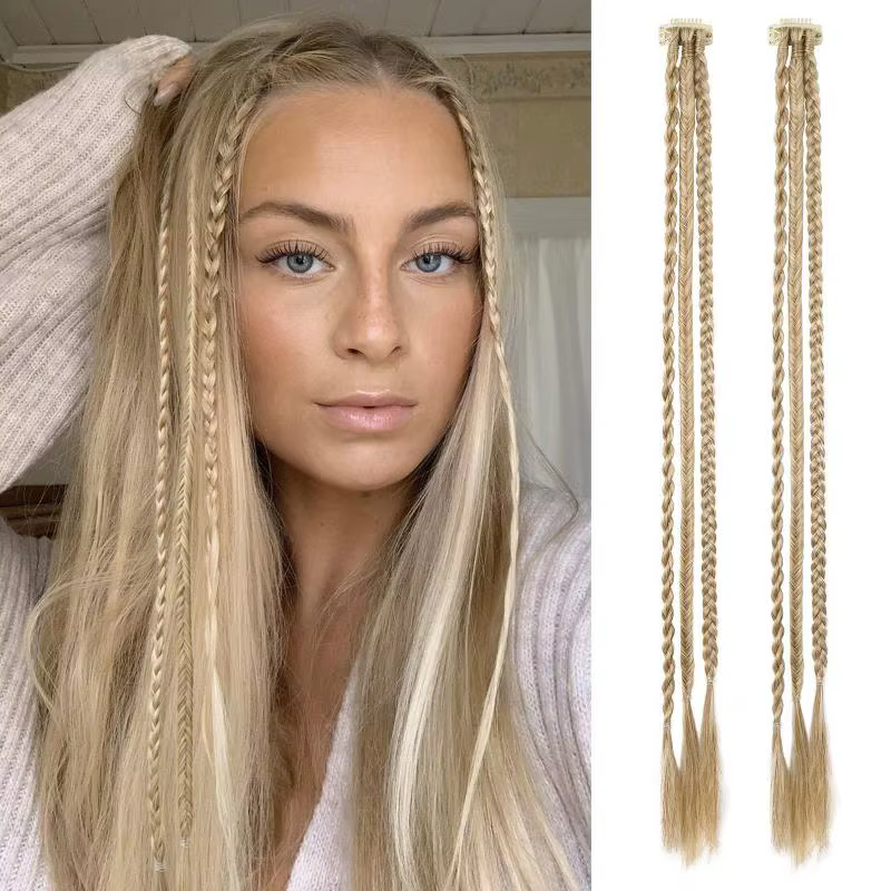 1 Paire de Tresses Synthétiques avec Clip, Extensions de Cheveux Dreadlocks à Clipser, Tresses Boxer