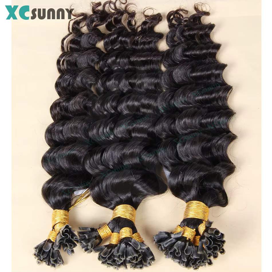 U Tip Extensions de cheveux humains kératine vague profonde Utip réel Extensions de cheveux humains