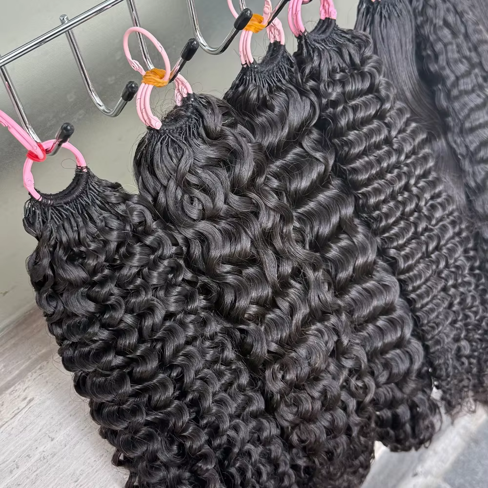 Dialola Wigs 12A Petites spirales bouclées, mèches bouclées crépues, cheveux humains pour crochet, t