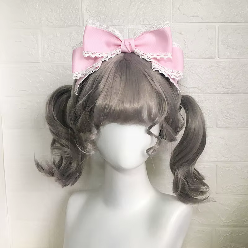 Pinces à cheveux mignonnes pour femmes, accessoires Lolita bleus, couvre-chef à gros nœud, accessoir