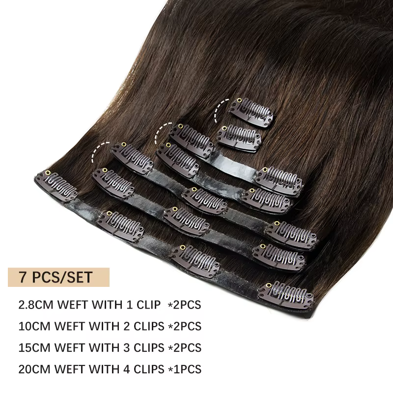 Clip en PU épais Invisible dans les Extensions de cheveux humains, bande de trame en PU sans couture