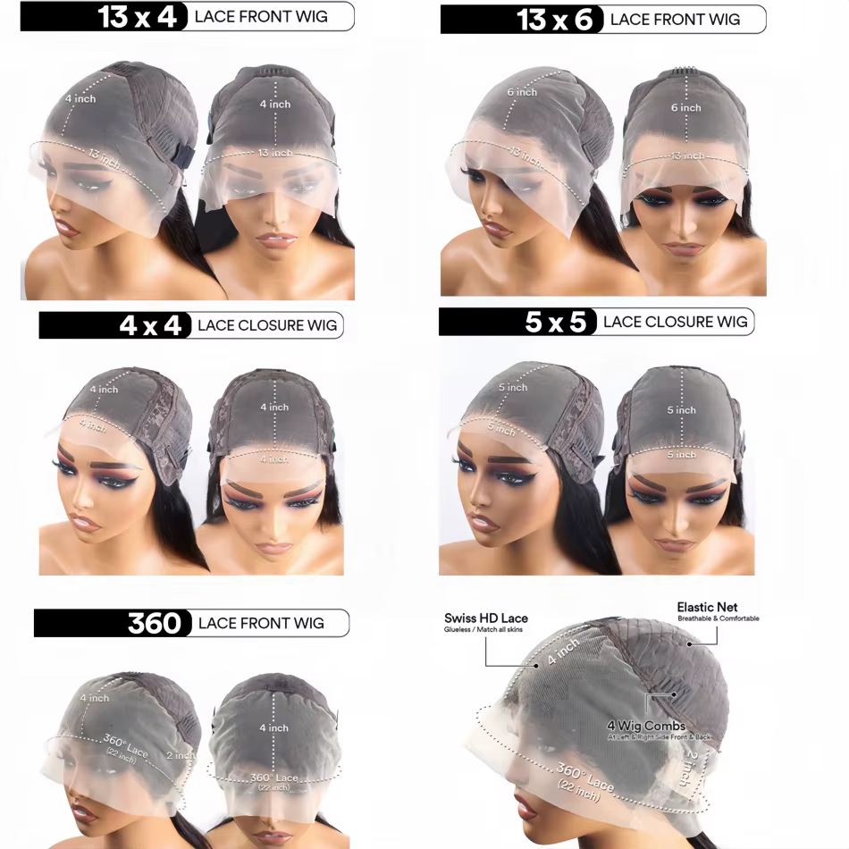 Perruques Full Lace 360, Perruque Cheveux Humains Body Wave, Perruque Frontale HD Lace 13x4 13x6 Loo